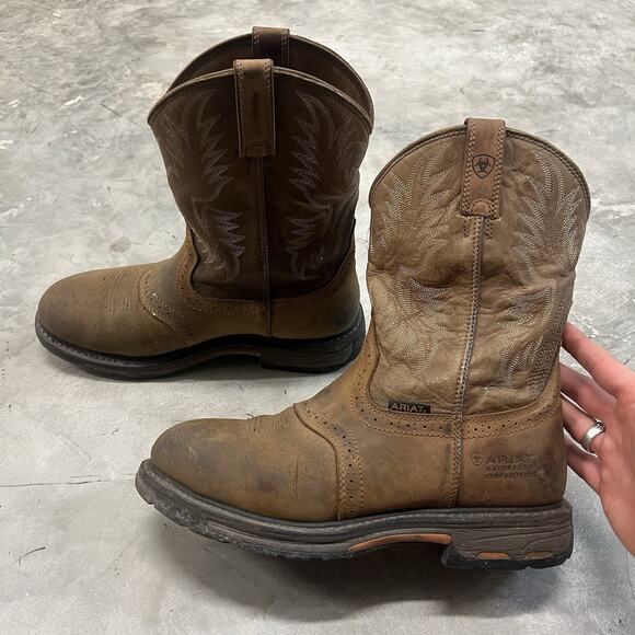 ARIAT Men's WORKHOG WATERPROOF~ COMPOSITE TOE~ Boot Sz 11.5 EE # 10008635 - Picture 1 of 7